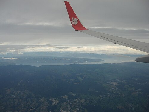 トバ湖の航空写真