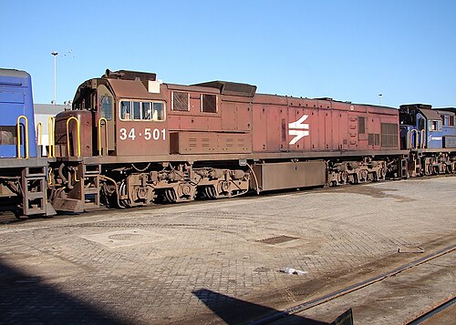 No. 34-501、Spoornet マルーンカラー、サルダーニャにて、2009 年 7 月 26 日