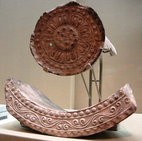奈良の寺院の瓦、7世紀