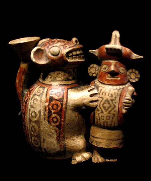 戦士を襲う猫の救出の彫像、ケ・ブランリー美術館、パリ