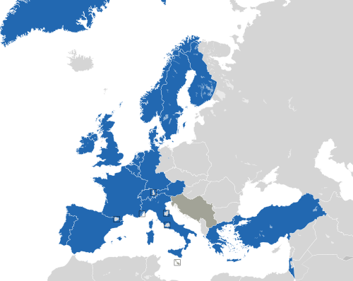 ヨーロッパ諸国のカラー地図
