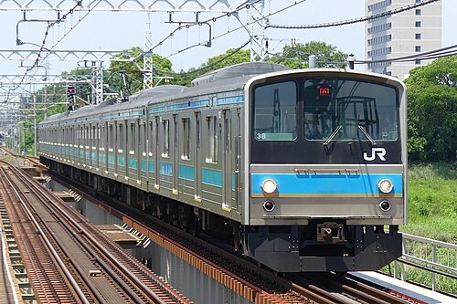 2017年7月、阪和線の新塗装を施したJR西日本205系0番台