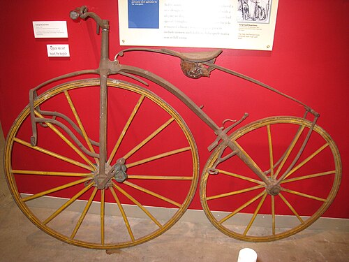 1868 年頃のヨーロッパの「ボーンシェイカー」自転車。