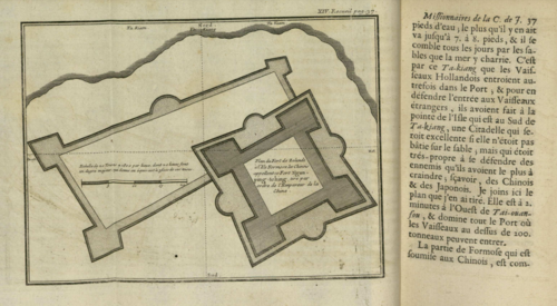 1707 年の手紙に記されたゼーランディア砦の計画