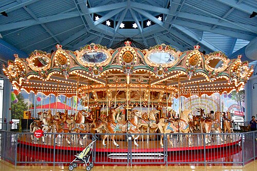 ウッドサイド遊園地の回転木馬、現在はプリーズタッチ博物館に展示中