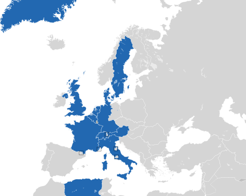 ヨーロッパ諸国のカラー地図