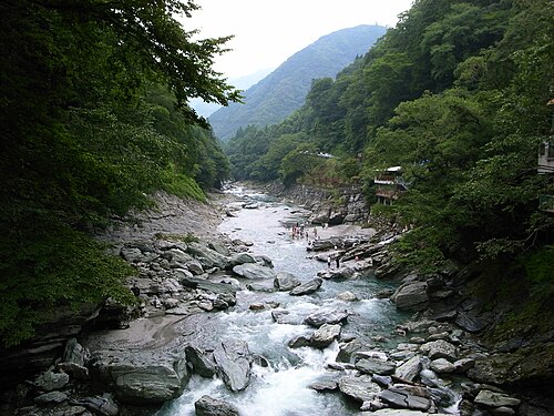 三好県、祖谷渓谷の眺め