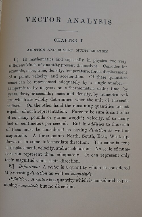 ベクトル解析の最初のページ（1907年）