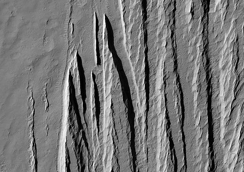 Medusae Fossae Formation southeast of Apollinaris Patera, as seen by HiRISE