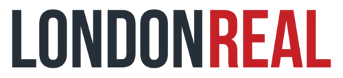 「London Real」という単語がすべて大文字で表示され、「Real」という単語が赤色で表示されます。