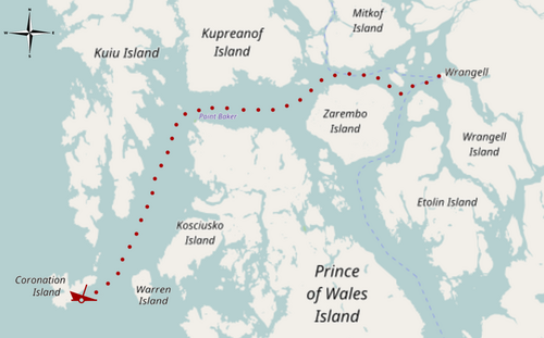 スター・オブ・ベンガルの墜落の地図