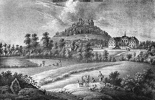 グロジェツ城、1837年