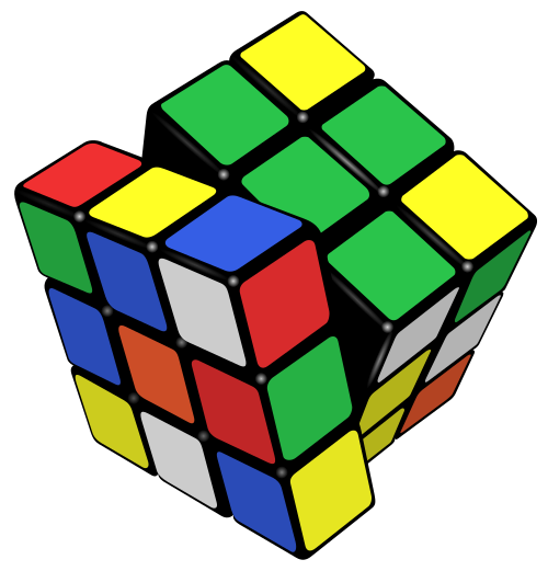 シャッフルされた 3x3 ルービックキューブ