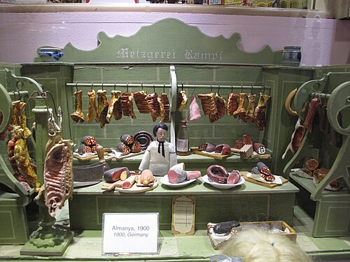 ドールハウス – 肉屋、ドイツ、1900年