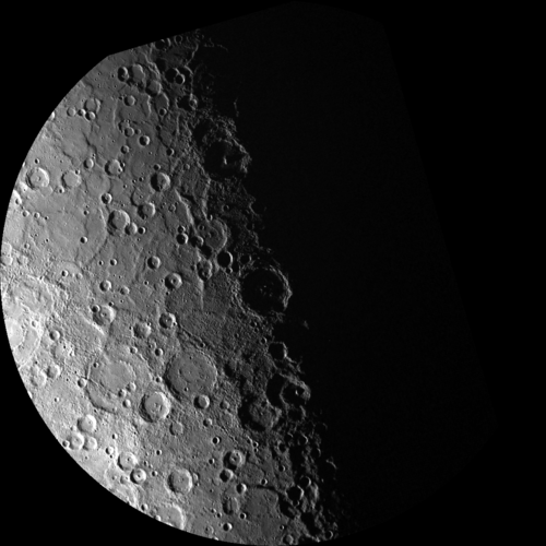 水星の南極投影図