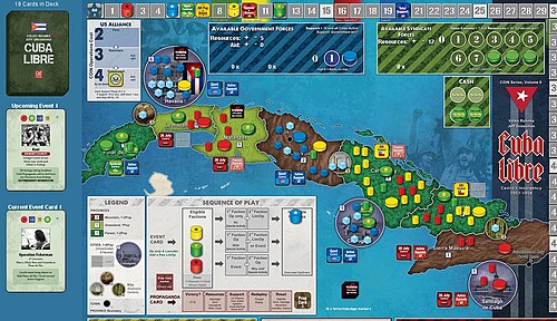 進行中の Cuba Libre ゲーム。Vassal モジュールを使用してプレイします。