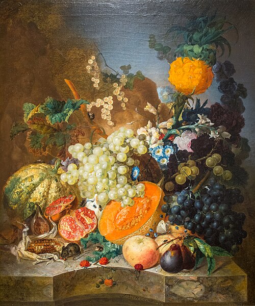 フリック・アート＆ヒストリカル・センターに展示されている「果物のある静物」（1769年）