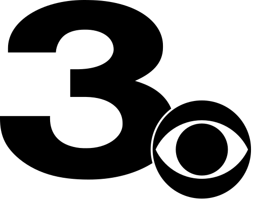 右下隅にCBSの目が重なった大きな3