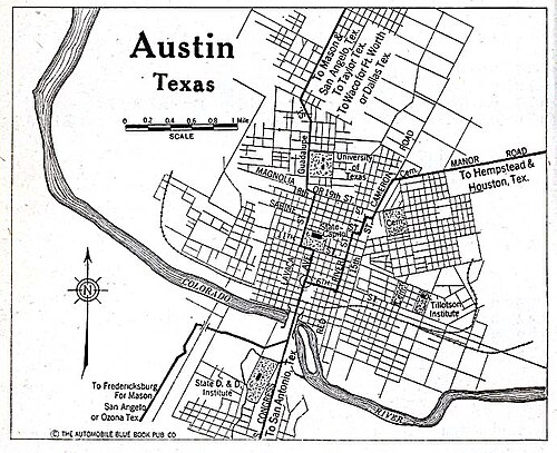 1920 年のオースティンの街路地図