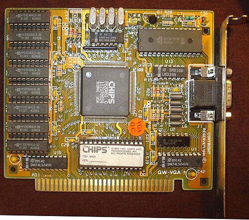 C&Tチップ搭載のVGA互換ISAカード