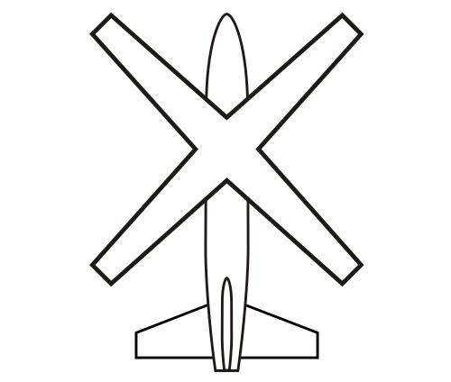 十字形回転翼またはX型回転翼