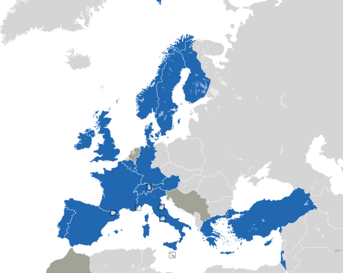 ヨーロッパ諸国のカラー地図