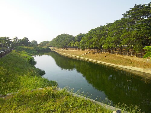 麻豆の古代港の水路
