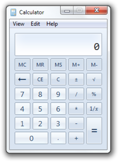 Windows 7の電卓とWindows Aero