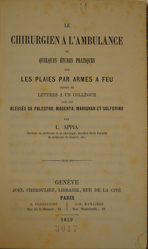 共同創設者ルイ・アッピアによる1859年の著書