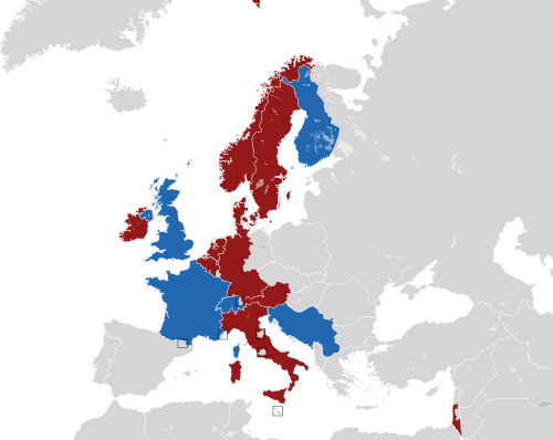 ヨーロッパ諸国のカラー地図