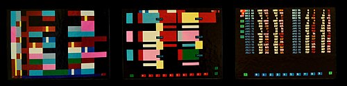 株式取引に使用されるカラーのコンピュータ画面