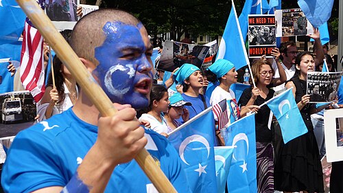 ワシントンD.C.でウイグル人による反中国デモ