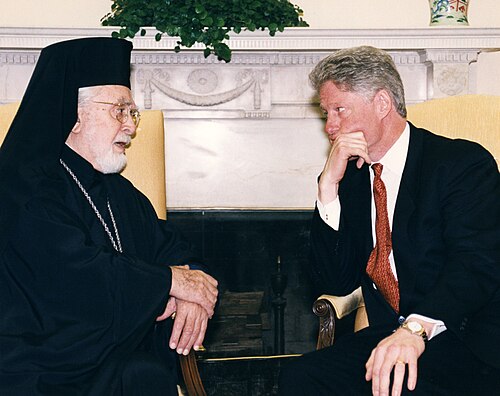 イアコボス大主教とクリントン大統領