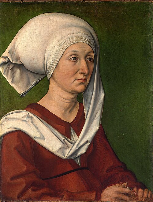 アルブレヒトの母、バーバラ・デューラーの肖像画、1490 年頃