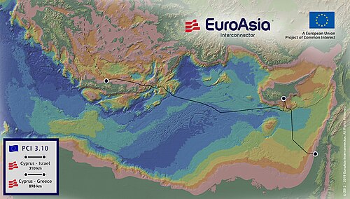 ユーロアジアインターコネクターの地図
