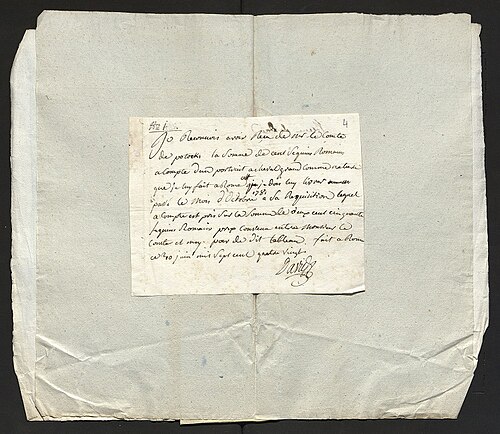 1780年にローマで美術品を売却した際に、ダヴィッドがポトツキに発行した領収書