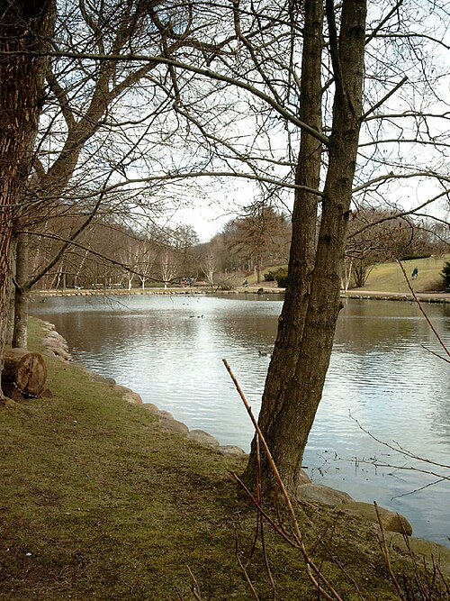ホルスタブロ中心部の公園。