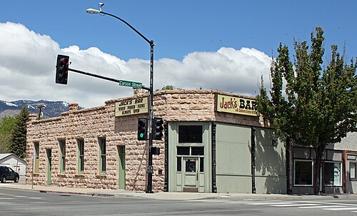 ネバダ州カーソンシティにあるジャックズ・バー（旧バンク・サルーン）。1899年建造。