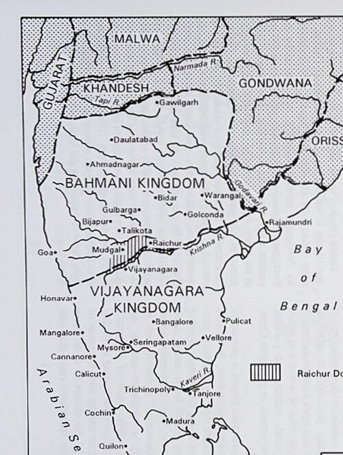 15世紀の南インドの州を描いた地図