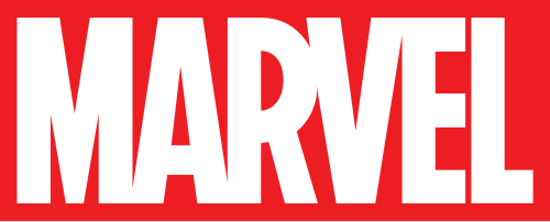 赤い背景に白い文字で「Marvel」と書かれている