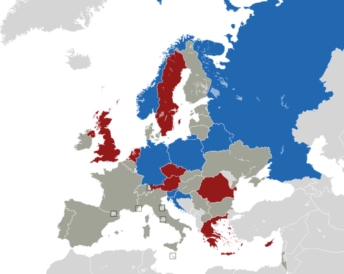 ヨーロッパ諸国のカラー地図