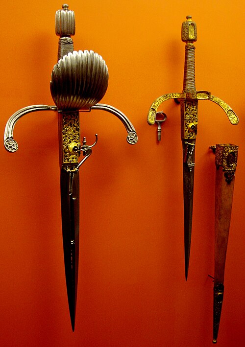 1600 年代のドイツのナイフピストル。