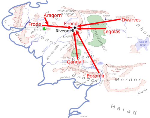 評議員の出身地を示す図