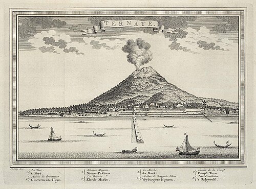テルナテ島、1753年頃