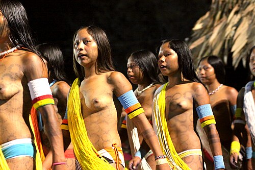 カヤポ族の女性、ブラジル、パラ州