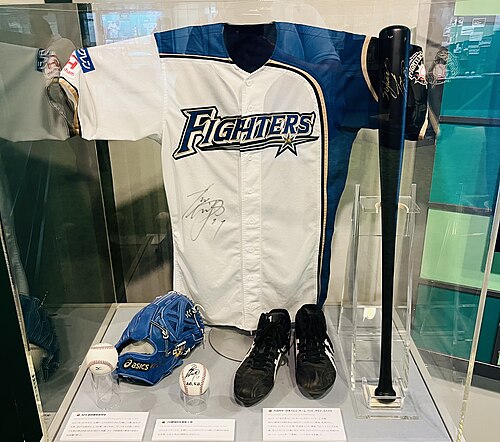 大谷翔平選手のNPB展示が日本野球殿堂に展示されている。