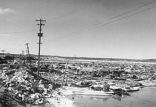 1952年3月4日の十勝地震による津波被害。