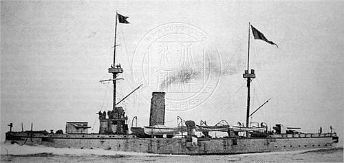 清朝海軍の巡洋艦「志遠」。