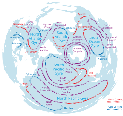 南極付近を中心とする渦の地図(クリックすると拡大します)