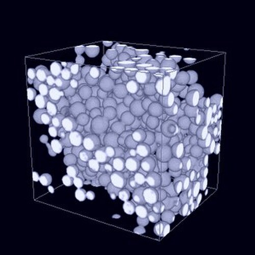 アルミナ中のジルコン球状粒子の仮想3D画像